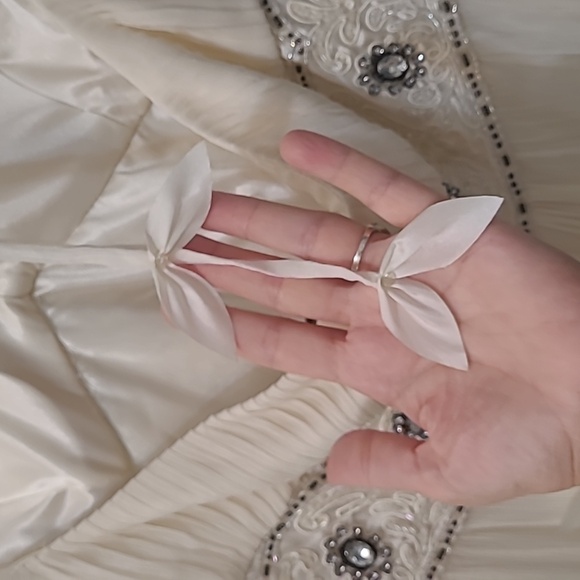 Sue Wong Nocturne Silk Dress Elegant Cream Floral Dress Wedding Party Size 10 - Picture 8 of 15